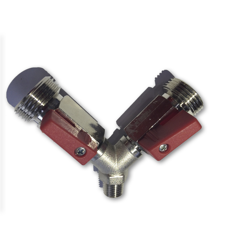 Bifurcador Con Llave Rosca G1/4 - 2 x 5/8"